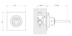 Rettangolo Cascata 30982.031 Wall Mounted Basin Spout Projection 135 mm w/30989.031 concealed parts, 20709.031+20712.031 control