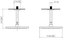 Load image into Gallery viewer, 36020831-00 mixer without diverter with 3507097090  concealed part, 28669831-00 ceiling rain shower in Chrome
