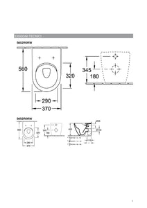 Subway 2.0 5602.R0.01 WC floor-standing back to wall rimless toilet with 9M68.S1 Seat & cover in white [DEFECT]