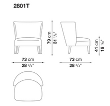 Load image into Gallery viewer, Febo 2801T Armchair with high back and without cover, 730w x 730d x 790h mm with Still 7917 upholstery, 1400w x 1000L mm, Fabric 0641
