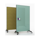 00220600          iWork White Board, 1016w x 600d x 1854h mm, Glass Yellow, Fabric Carson 14 with break castors, accessories pan holder and cleaner