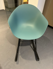 Load image into Gallery viewer, Ta TO-1533 + TO-1503-CW Rocking Chair , 590w x 785d x 800h mm, Frame Metal Black, Base Ash Stained Walnut, Shell Ocean Blue
