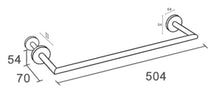 Load image into Gallery viewer, 710063.211 Tecno Grab Bar Set for Glass Shower Door  Size : (W)504 X (H)54 X (D) 70 mm  in Aliseo (211) polished black chrome
