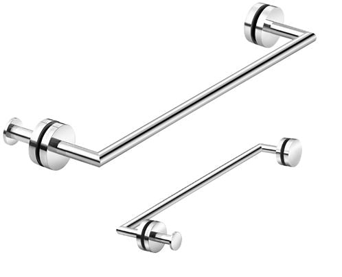 710063.211 Tecno Grab Bar Set for Glass Shower Door  Size : (W)504 X (H)54 X (D) 70 mm  in Aliseo (211) polished black chrome