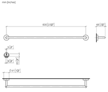 Load image into Gallery viewer, TARA 83060979-19 / XS-093087 Towel bar in Dark Chrome[19], special made glass mount only
