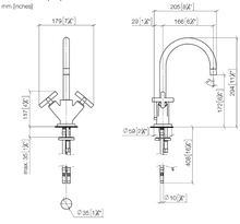 Load image into Gallery viewer, Tara 22513892-49 Basin Mixer in Cyprum with Pop-Up Waste and 165mm Projection
