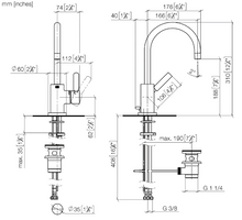 Load image into Gallery viewer, TARA 33513882-46 single-lever basin mixer with pop-up waste in brushed champagne
