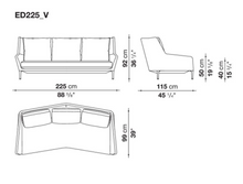 Load image into Gallery viewer, Edouard *ED225_V Sofa, 2250w x 1150d x 920h mm, Edouard ED_P Sofa Headrest cushion, 2 x Edouard *ED_B Sofa Roller armrest cushion
