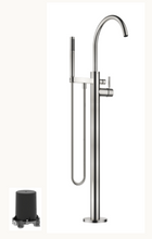 Load image into Gallery viewer, Meta 25863661-08 + 3594597090 Floor-mounted Single-lever Bath Mixer with Hand shower Set in Platinum [concealed part included]
