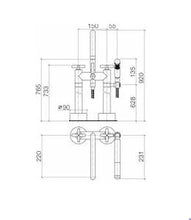 Load image into Gallery viewer, Tara. 25943892-00 Floor-mounted Twin Handle Bath Mixer In Chrome w/concealed part
