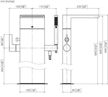 Load image into Gallery viewer, 25.963.979.49 Freestanding Bath Mixer in Cyprum and Black with Cascade Spout, 3594897090 Concealed Part
