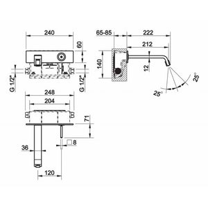 Rettangolo Xl 26186.031 Bidet Mixer in Chrome