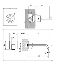 Load image into Gallery viewer, 26200.031 wall-mounted spout, 1/2" connections projection 207 mm, 26206.031 basin control in chrome
