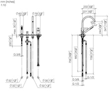 Load image into Gallery viewer, 27.532.809.00 deck-mounted bath mixer with diverter and shower set Finish : Chrome Plated
