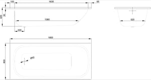 BetteForm 2950 bathtub 鋼板浴缸 1800x800mm in white
