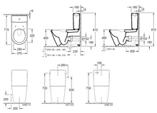 Load image into Gallery viewer, Architectura 5691R001 + 5787.G1.01 + 98m9.D1.01 free-standing washdown toilet close-coupled toilet-suite rimless in white alpin
