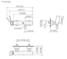 Load image into Gallery viewer, Lissé 33300845-47 / XV-007891 wall-mounted exposed single-lever shower mixer in Champagne
