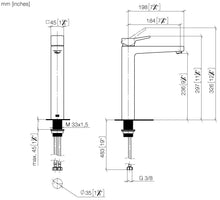 Load image into Gallery viewer, YARRE 33537832-00 Single-lever basin mixer with raised base without pop-up waste in chrome
