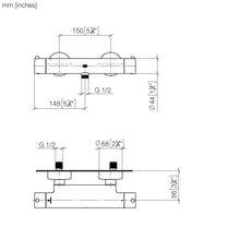 Load image into Gallery viewer, 34442832-00 Shower thermostat for wall-mounted installation in polished chrome
