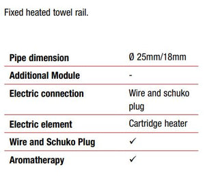 3-582 electric heated towel rail 470mm in dark champagne