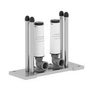 Load image into Gallery viewer, 25963979-00 Floor-mounted Twin Handle Bath Mixer w/Handshower Set in Polished Chrome
