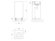 Load image into Gallery viewer, Rettangolo 37527.521 Freestanding Washbasin in Cristalplant 420 X 420 X 900 mm with Overflow Waste, Floor Drainage, Grille-Plug and Syphon
