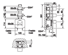 Load image into Gallery viewer, Ovale 37623.031 Thermoststic Two-Way Concealed Mixer in Chrome
