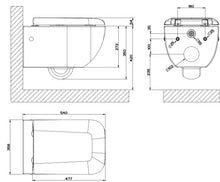 Load image into Gallery viewer, Goccia 39113.518 Wall-Mounted Toilet in White with Seat and Cover with Soft-Closing
