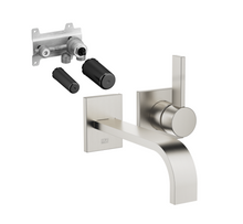 Load image into Gallery viewer, MEM Wall mounted basin mixer 36812782-06 + 3580697090 in Platinum Matt
