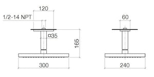 28.755.979.09 / Xs-043053 Ceiling Mounted Rain Shower 300 X 240mm  (Special Production for 28.755.979.00)  Finish : Durabrass