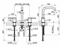 Load image into Gallery viewer, 316 Flessa 54012.708 three-hole basin mixer in copper brushed PVD without waste
