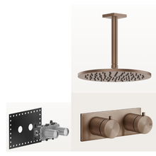 Load image into Gallery viewer, 316 54032.708 +54169 thermostatic 1-way mixer, 59152.708 ceiling-mounted shower in copper brushed PVD
