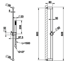 Load image into Gallery viewer, 316 54136.239 + 54139.239  two-way shower mixer, 54269.239 water outlet, 54044.239 shower set in brushed steel

