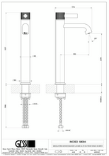 Load image into Gallery viewer, INCISO 58004.031 High basin mixer, flexible connections, in 031 chrome without waste
