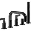 Inciso 58040.706 5-hole bath mixer with diverter in black metal