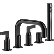 Load image into Gallery viewer, Inciso 58040.706 5-hole bath mixer with diverter in black metal
