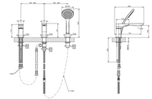 Load image into Gallery viewer, Rilievo 59037.708 three-hole bath mixer in brushed copper PVD with diverter
