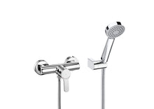 Load image into Gallery viewer, L20 wall-mounted shower mixer in chrome with 1.50 m flexible shower hose, handshower and swivel wall bracket

