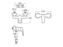 Load image into Gallery viewer, A5A2190C0N Atlas wall-mounted shower mixer in chrome 258 x 137 mm
