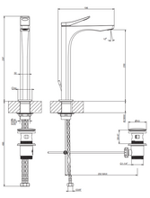 Load image into Gallery viewer, Rilievo 59003.030 high version basin mixer in copper PVD with waste
