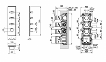 Load image into Gallery viewer, Rettangolo 43026.031 3-Way Thermostatic Mixer in Chrome w/43105.031 concealed parts
