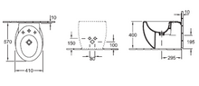 Load image into Gallery viewer, 7421.V0 Aveo Bidet with Concealed Overflow Close to Wall  Size: 410x560mm   Finish:  R2sh
