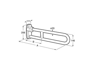 A816932001 (EU) Access folding grab bar in polished bright finish