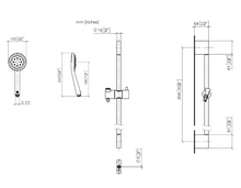 Load image into Gallery viewer, 26413979-47 Slide Bar &amp; Hose in Champagne + 28014979-46 hand shower in Champagne Matt
