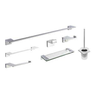 Bauhaus 7 pieces bathroom accessories bundle in Chrome with logo