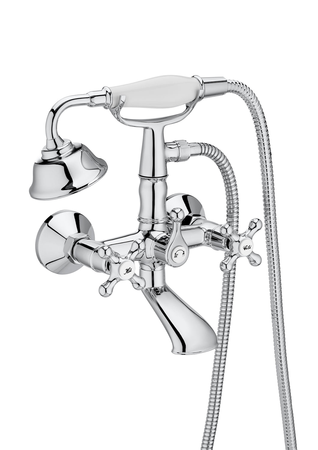 A5A014BC00 Carmen wall mounted bath shower mixer in chrome with accessories