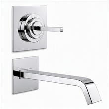 Load image into Gallery viewer, 26200.031 wall-mounted spout, 1/2" connections projection 207 mm, 26206.031 basin control in chrome
