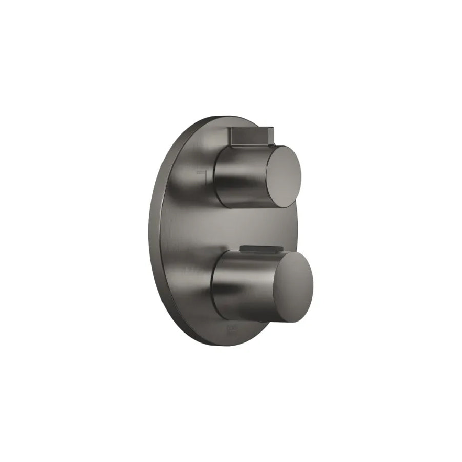 36426970-99 Wall-mounted Thermostatic Bath/Shower Mixer Trim Part Two-way in Dark Platinum Matt with 3542597090 Wall-mounted Thermostatic Shower Mixer Concealed Part