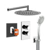 Emporio showerhead, Emporio thermostatic mixer Rilievo shower set in chrome (internal parts incluced)