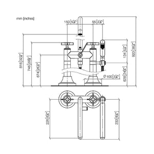VAIA 25943809-00 Floor-mounted Bath Mixer w/Handshower Set in Polished Chrome (concealed part 3594497090 included)
